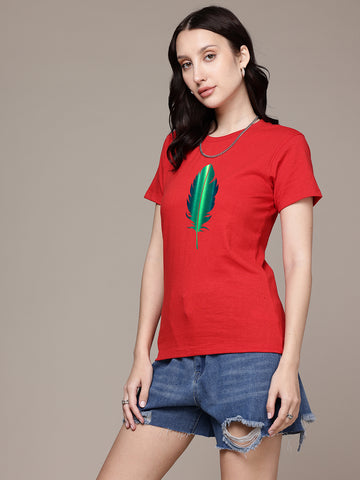 Half Sleeve  Red T-Shirt