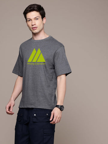 Graphic Oversized Mixing Elements Print Tshirt