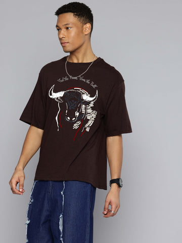 Graphic Oversized Buffalo Print Tshirt