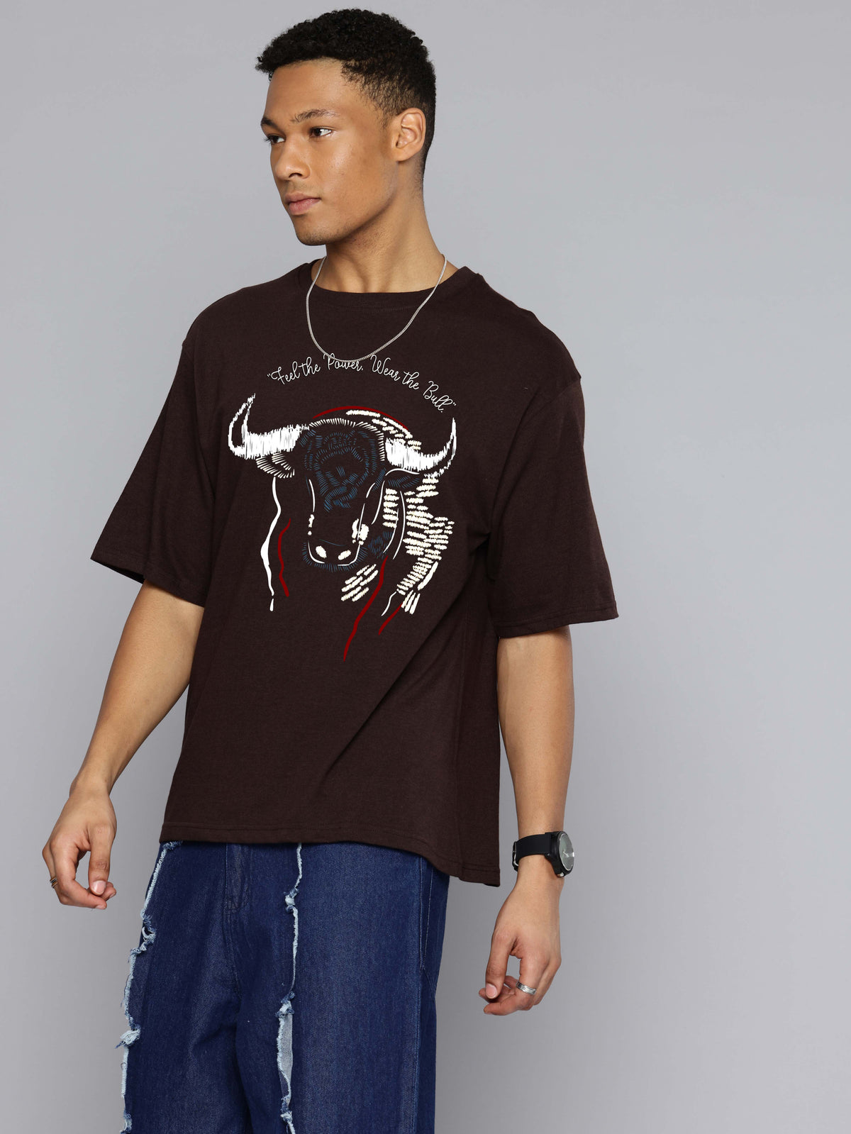 Graphic Oversized Buffalo Print Tshirt
