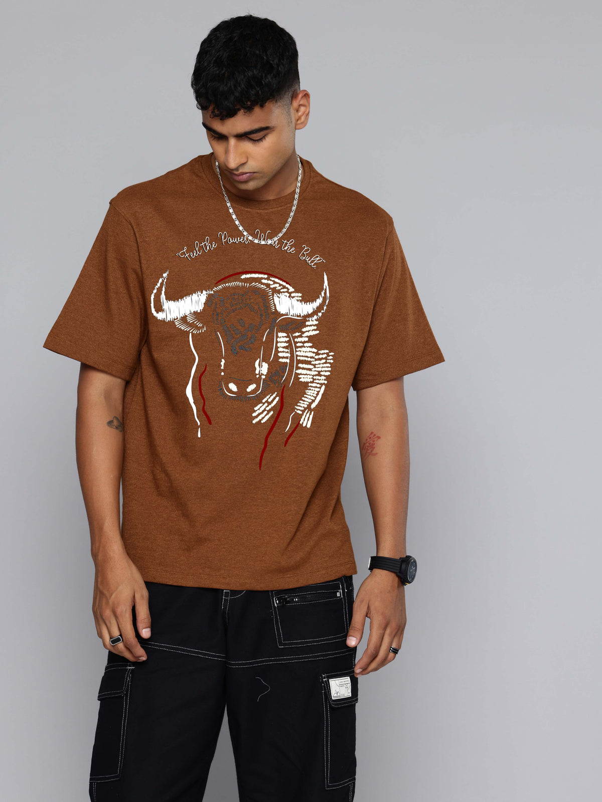 Graphic Oversized Buffalo Print Tshirt