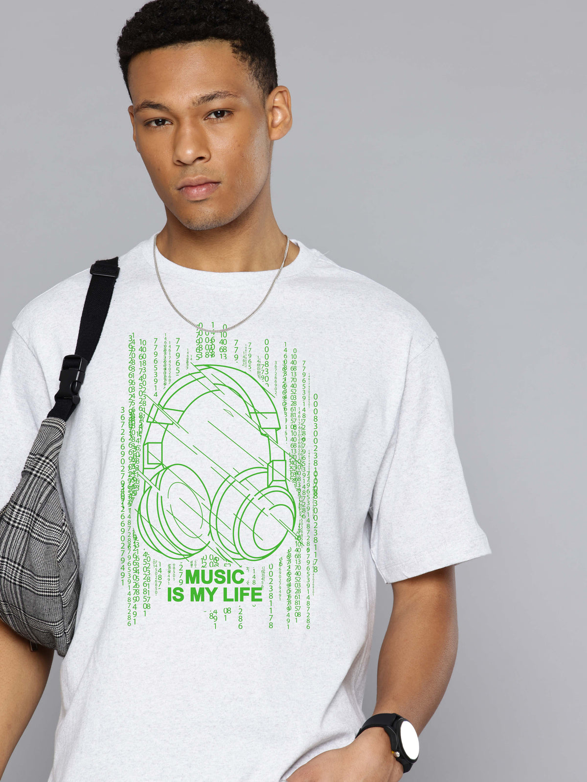 Graphic Oversized Headphone Print Tshirt