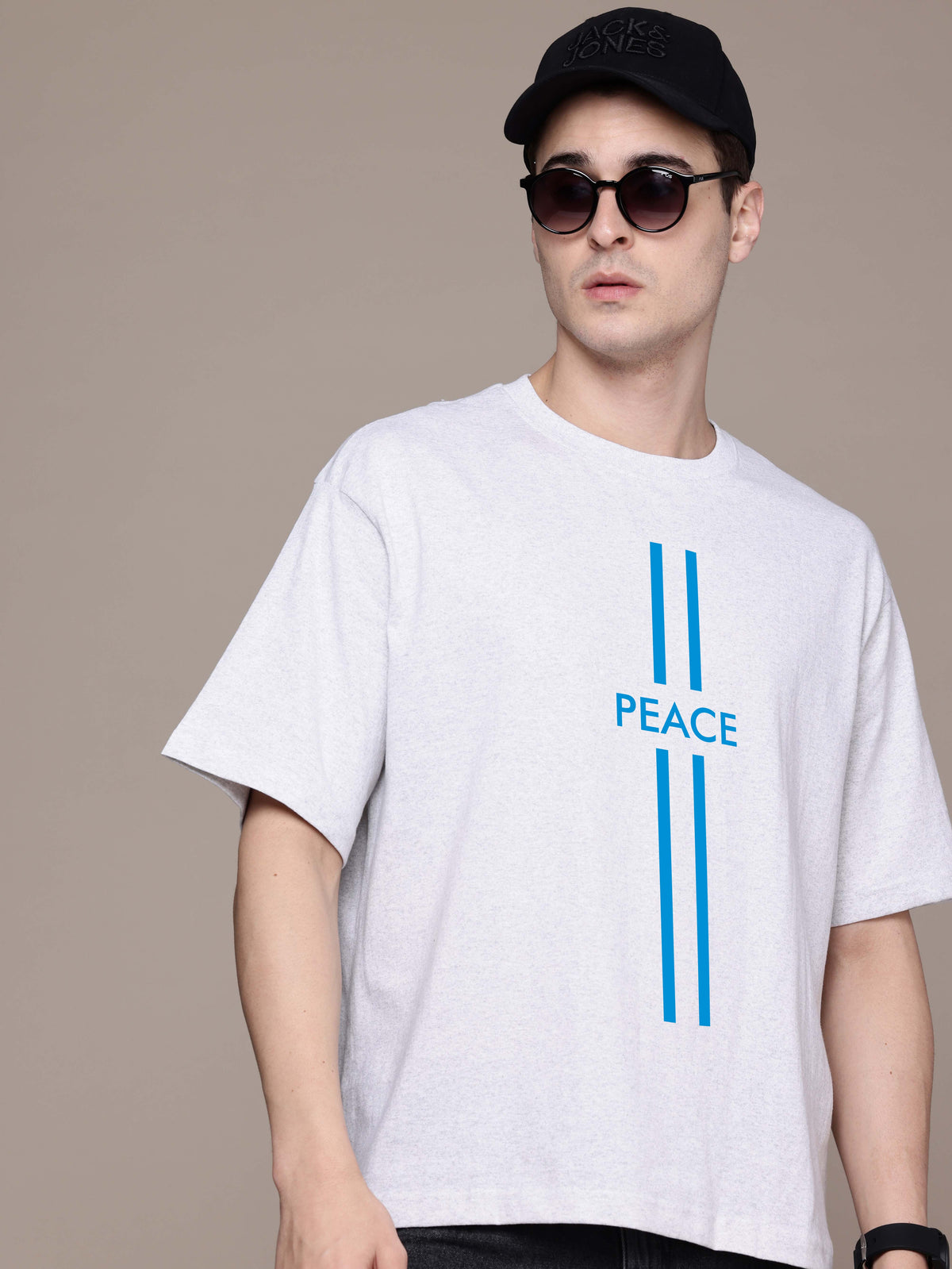 Graphic Oversized Peace Print Tshirt