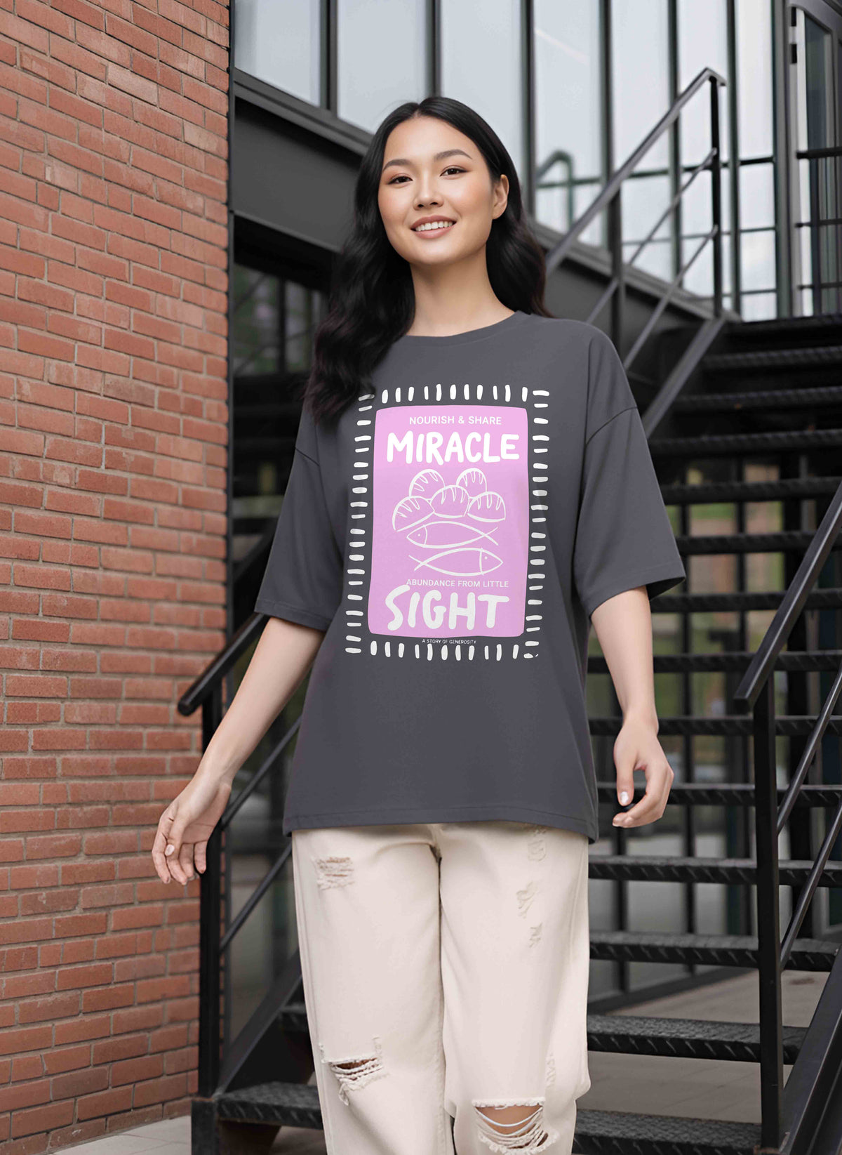 Graphic Oversized Tshirt  Miracle