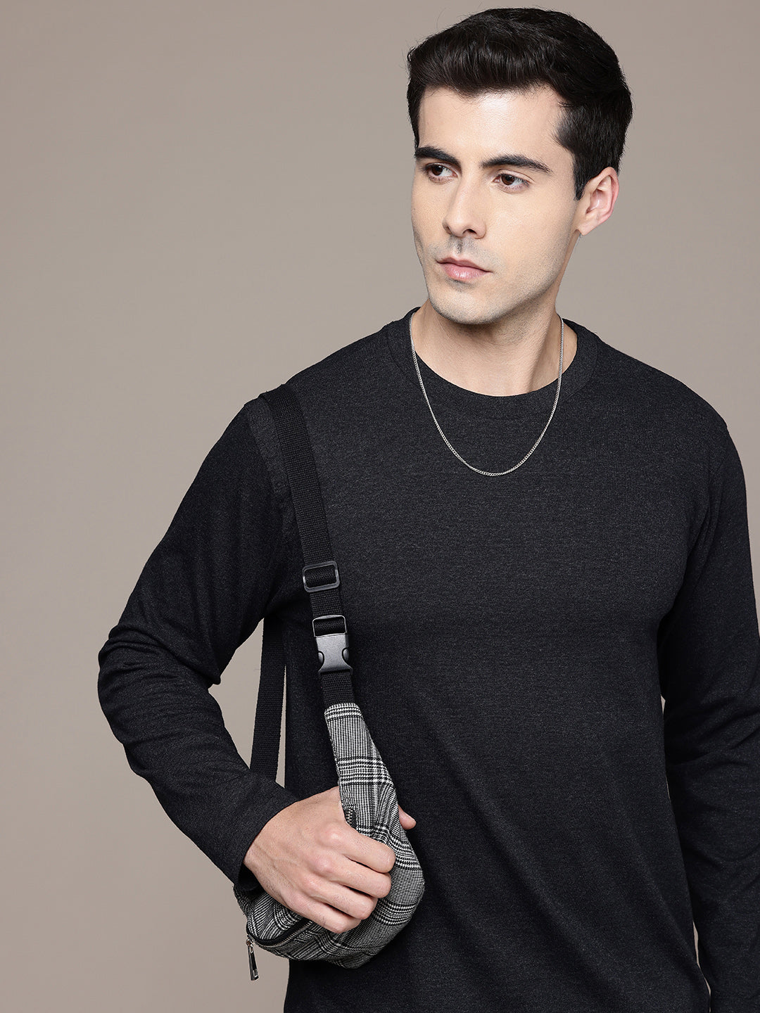 Long Sleeve Charcoal Melange T-Shirt