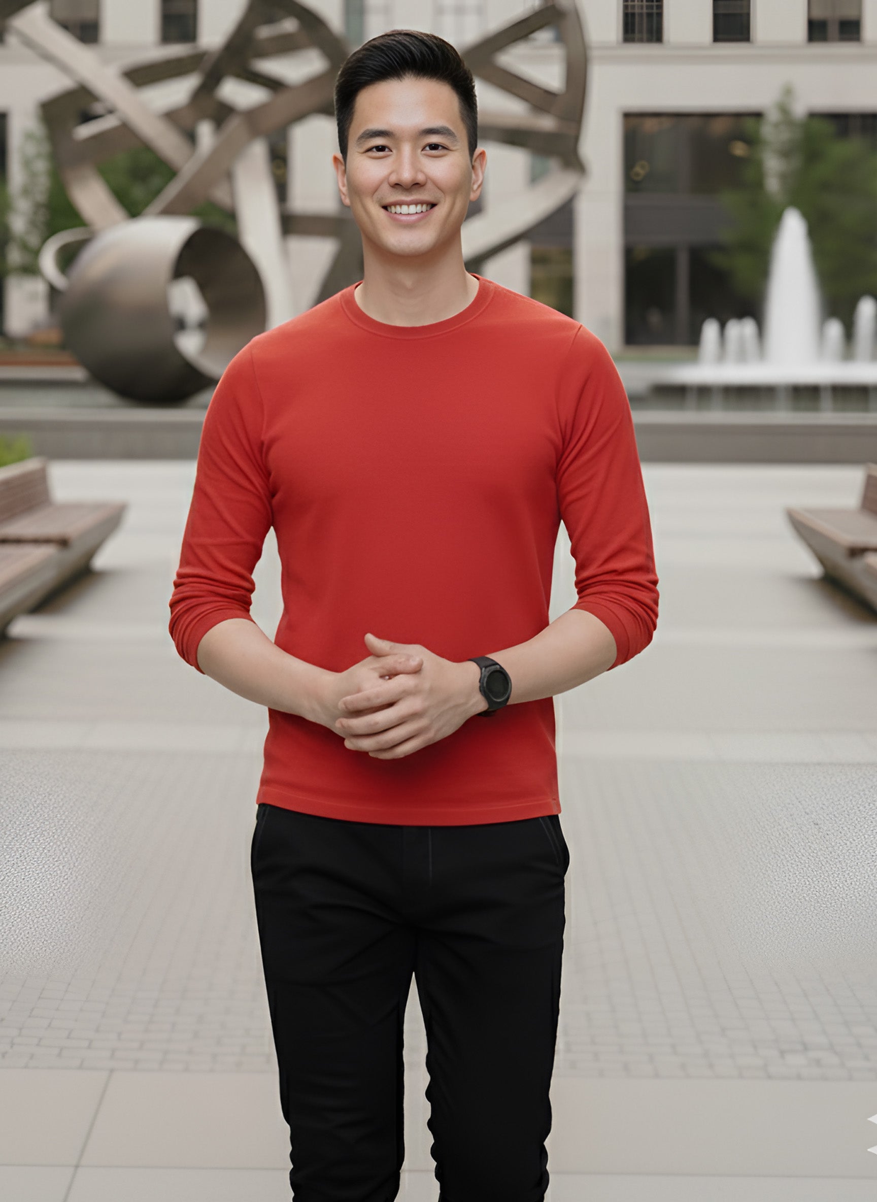 Long Sleeve Red T-Shirt