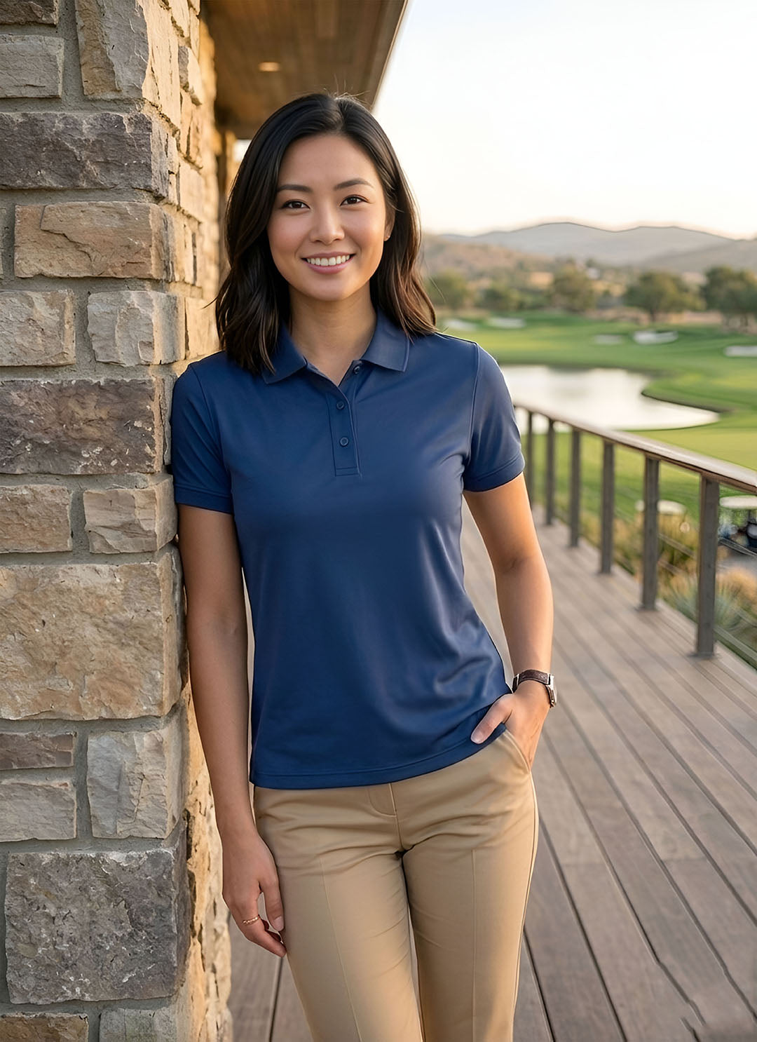 Womens Polo Airforce Blue T-Shirt