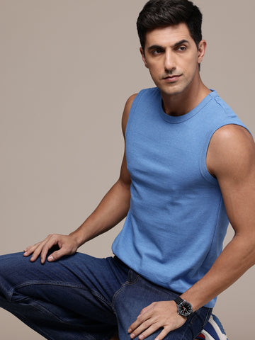 Sleeveless Sky Blue T-Shirt