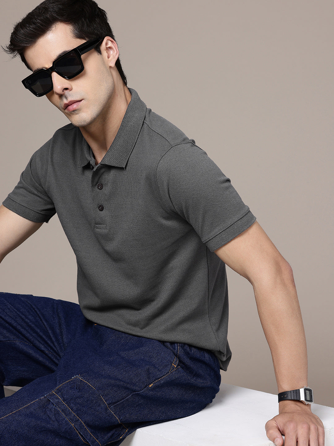 Steel Grey Polo T-Shirt