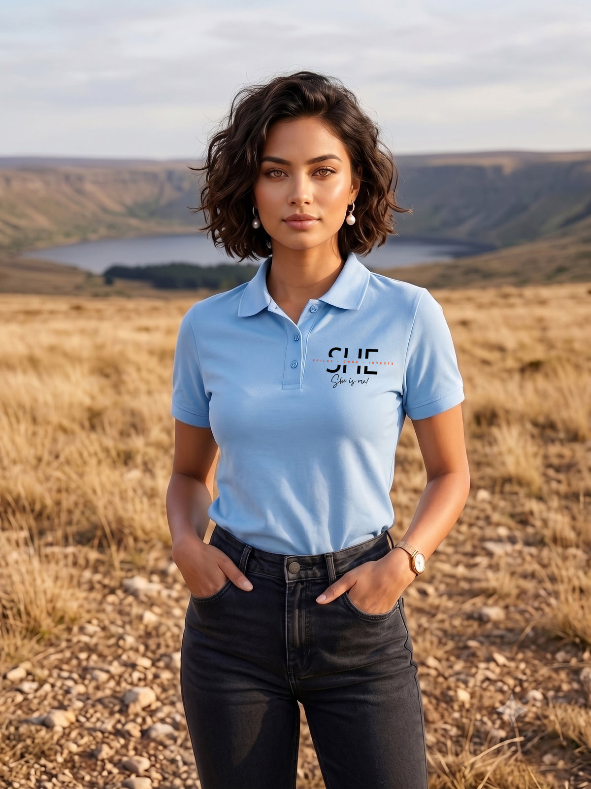 Womens Graphic Polo T-Shirt She