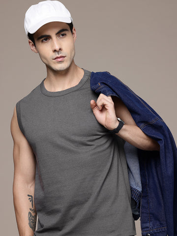 Sleeveless Steel Grey T-Shirt