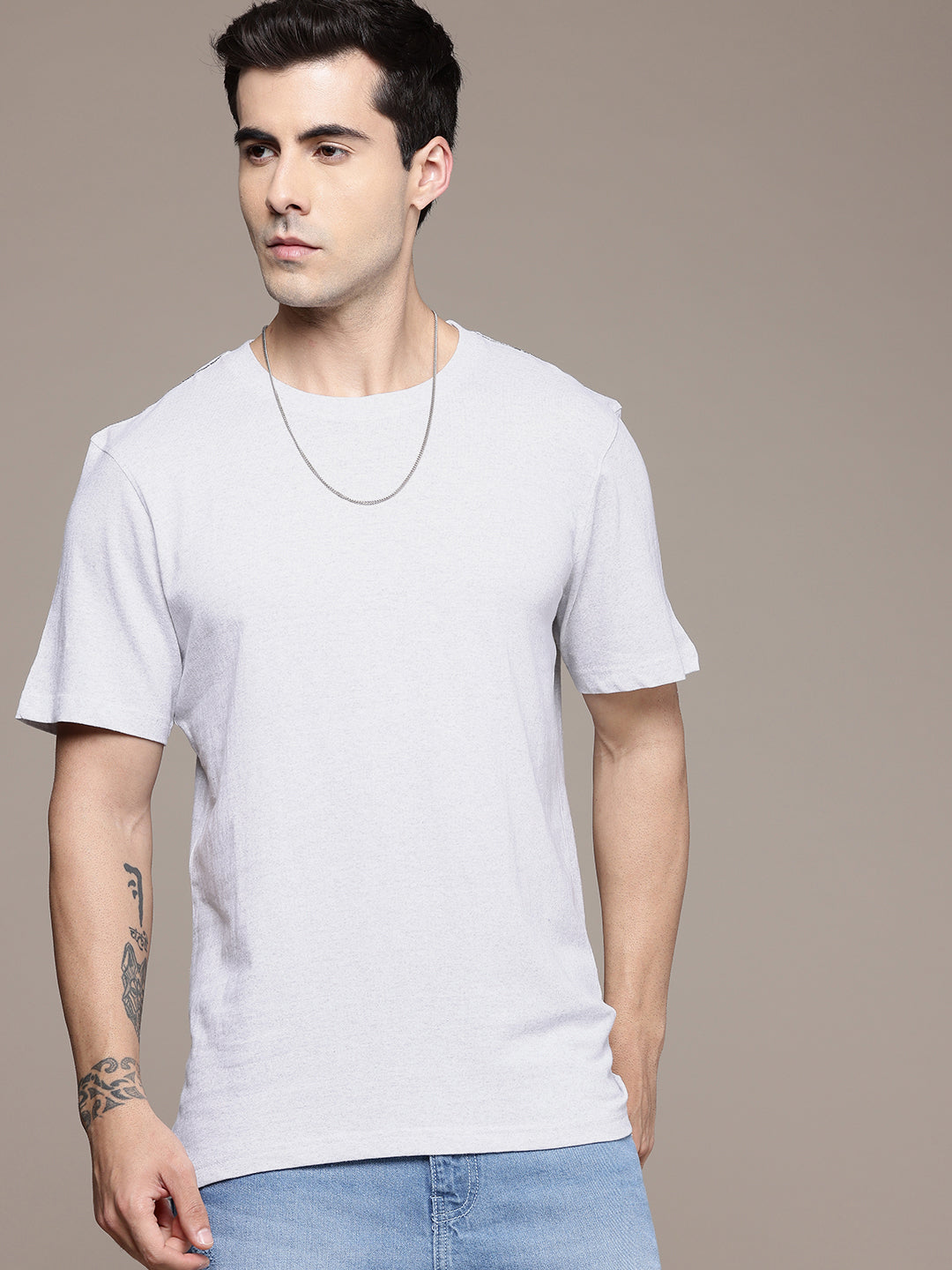Oversized White Melange T-Shirt