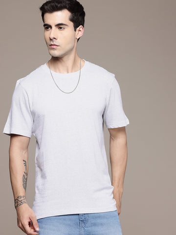 Oversized White Melange T-Shirt