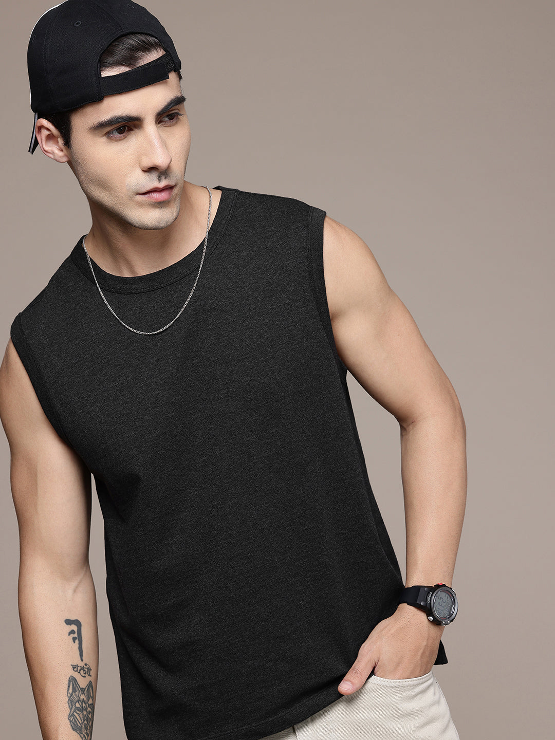 Sleeveless  Charcoal  T-Shirt