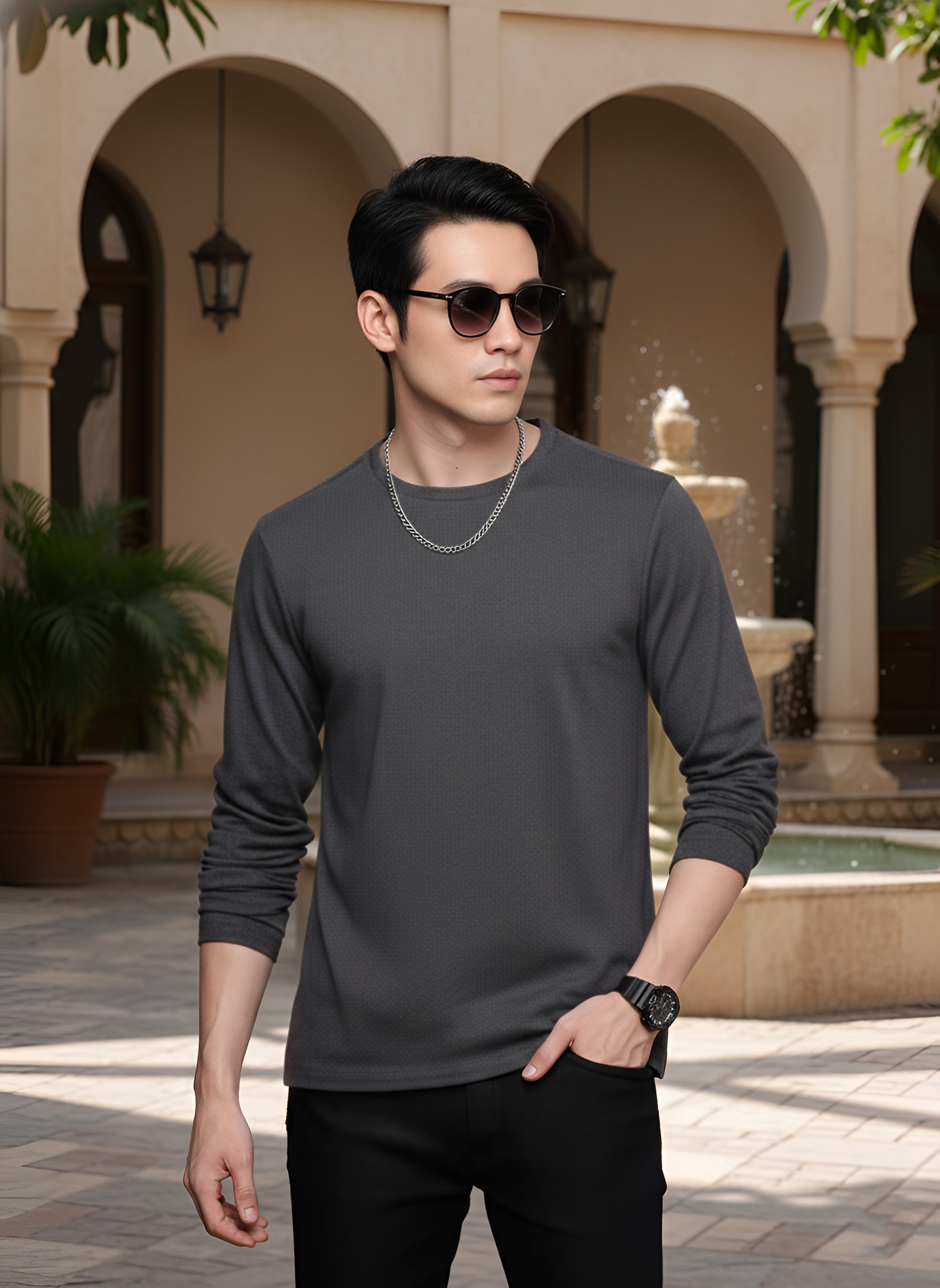 Long Sleeve Steel Grey T-Shirt