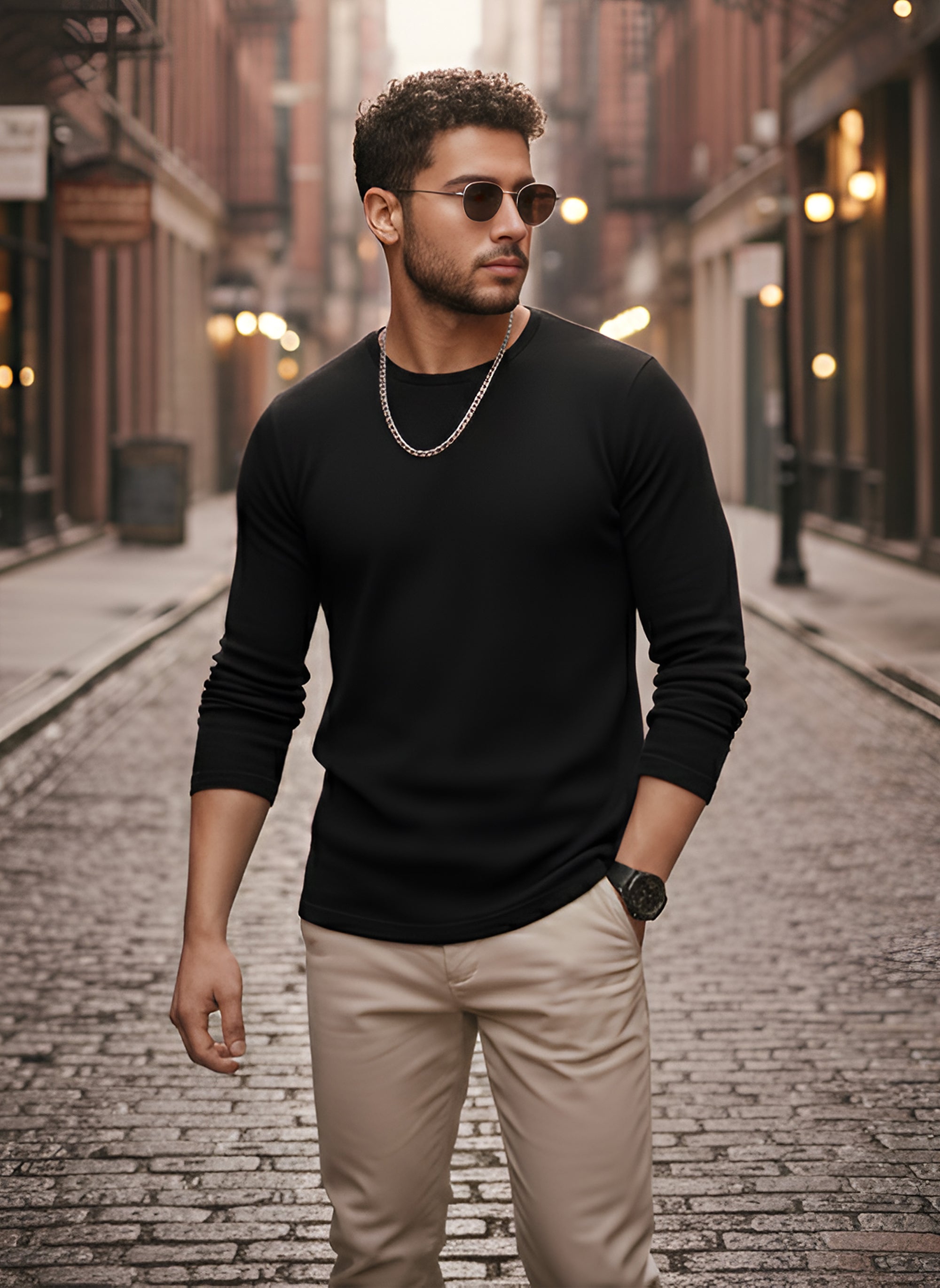 Long Sleeve Black  T-Shirt