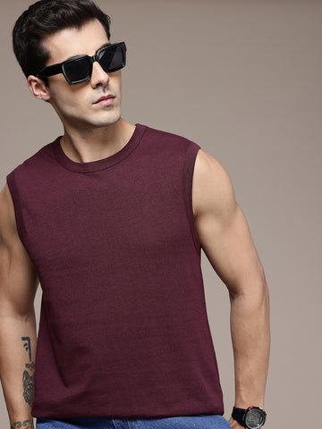 Sleeveless  Burgundy  T-Shirt