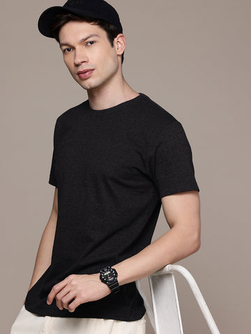 Mens Regular Charcoal Melange T-Shirt