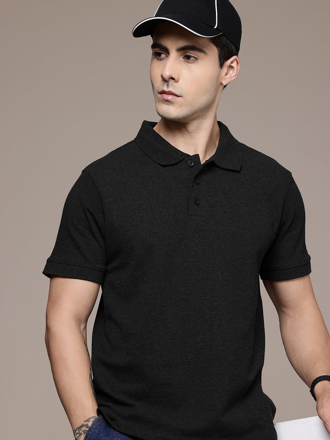 Charcoal Melange Polo T-Shirt