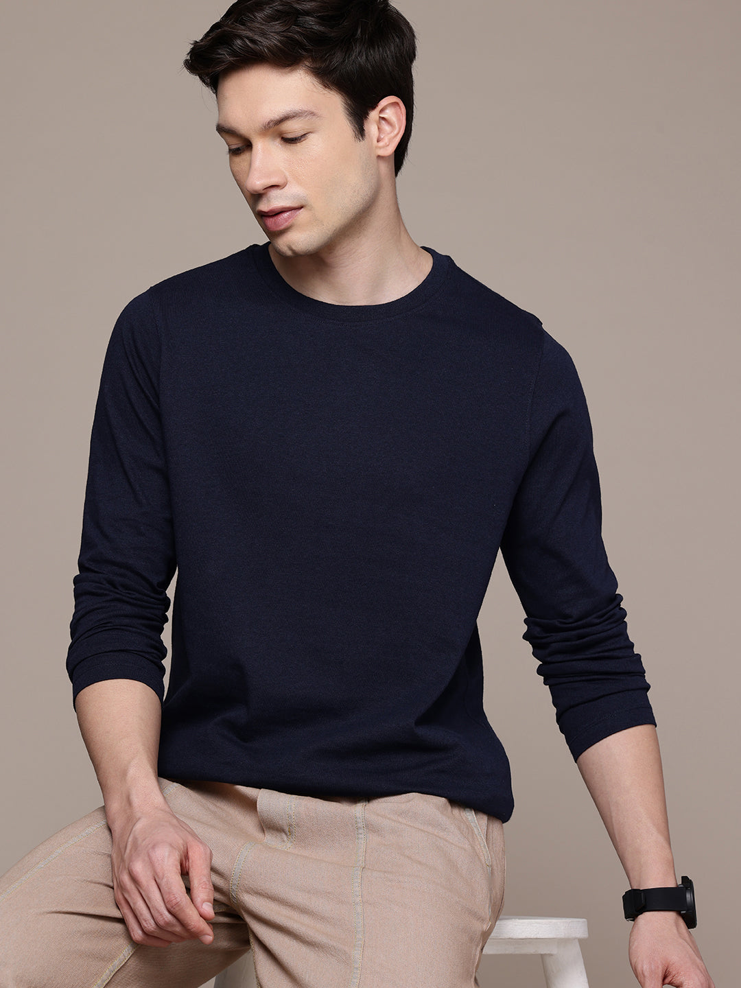Long Sleeve Navy T-Shirt