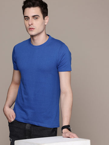 Mens Regular Half Royal Blue T-Shirt