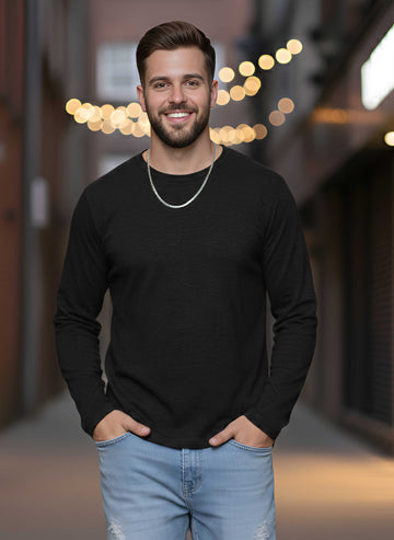 Long Sleeve Charcoal Melange T-Shirt