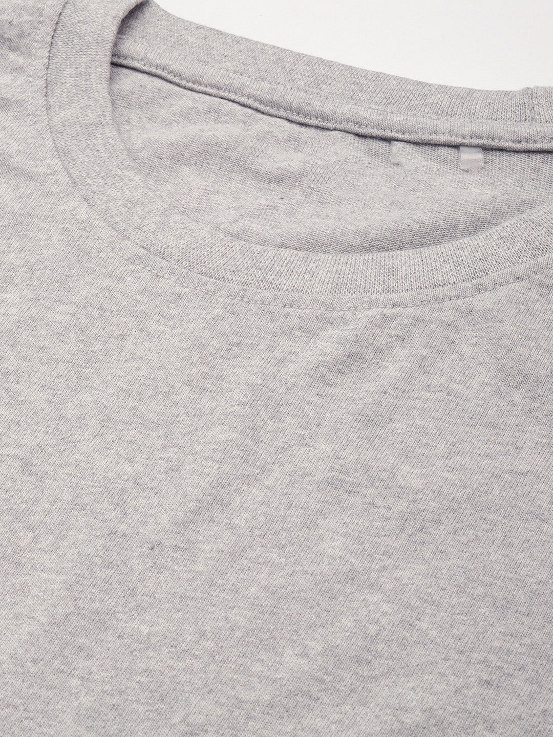Mens Regular Half Sleeve Grey Melange T-Shirt
