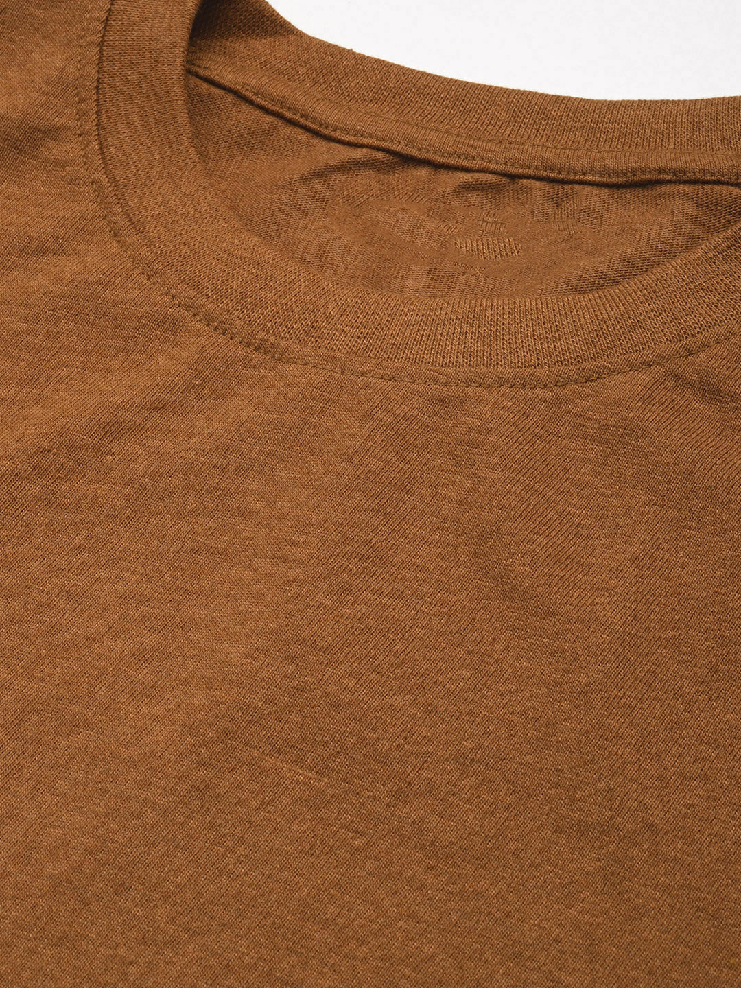 Mens Regular Half Sleeve Mustard Brown T-Shirt