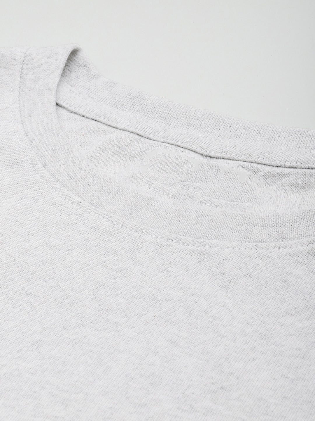 Mens Regular Half Sleeve White Melange T-Shirt