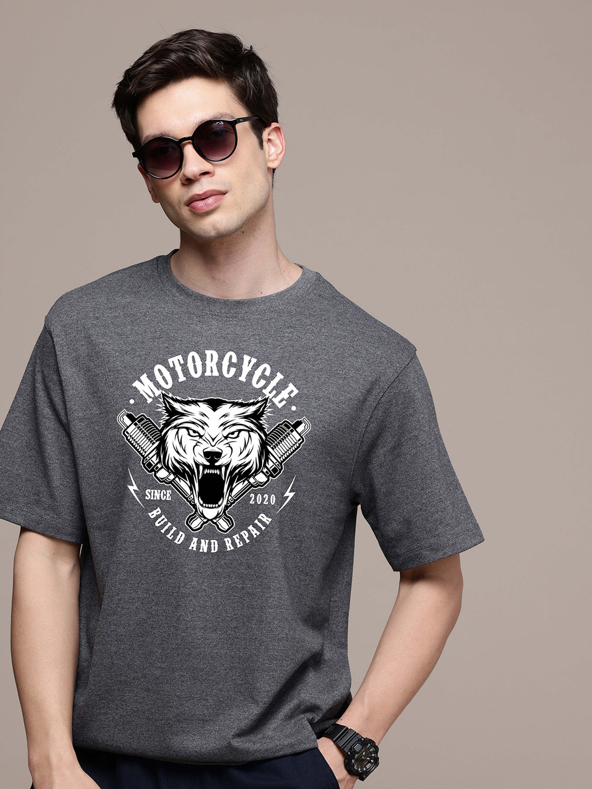 Graphic Oversized Motorcycle Tshirt