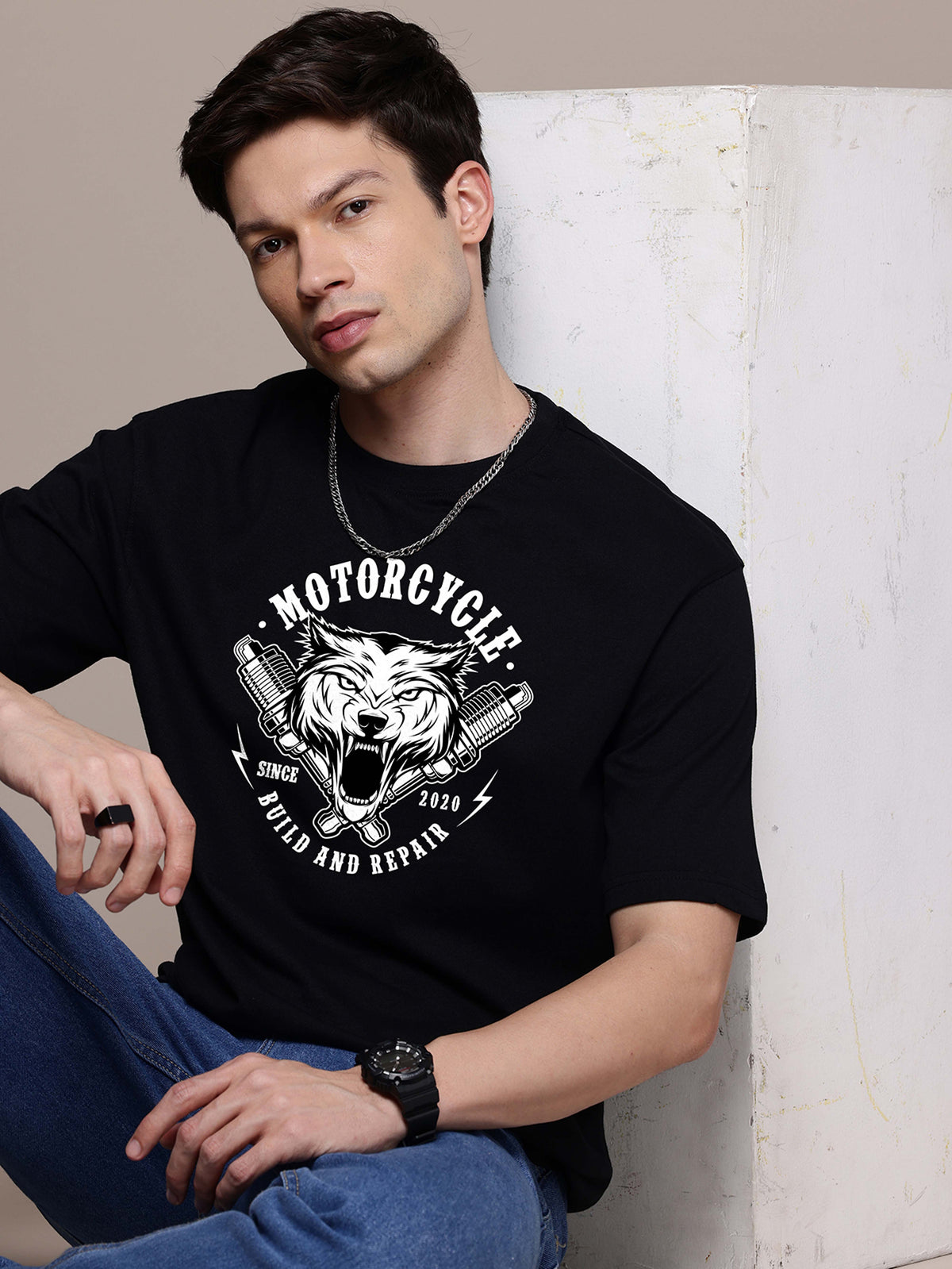 Graphic Oversized Motorcycle Tshirt