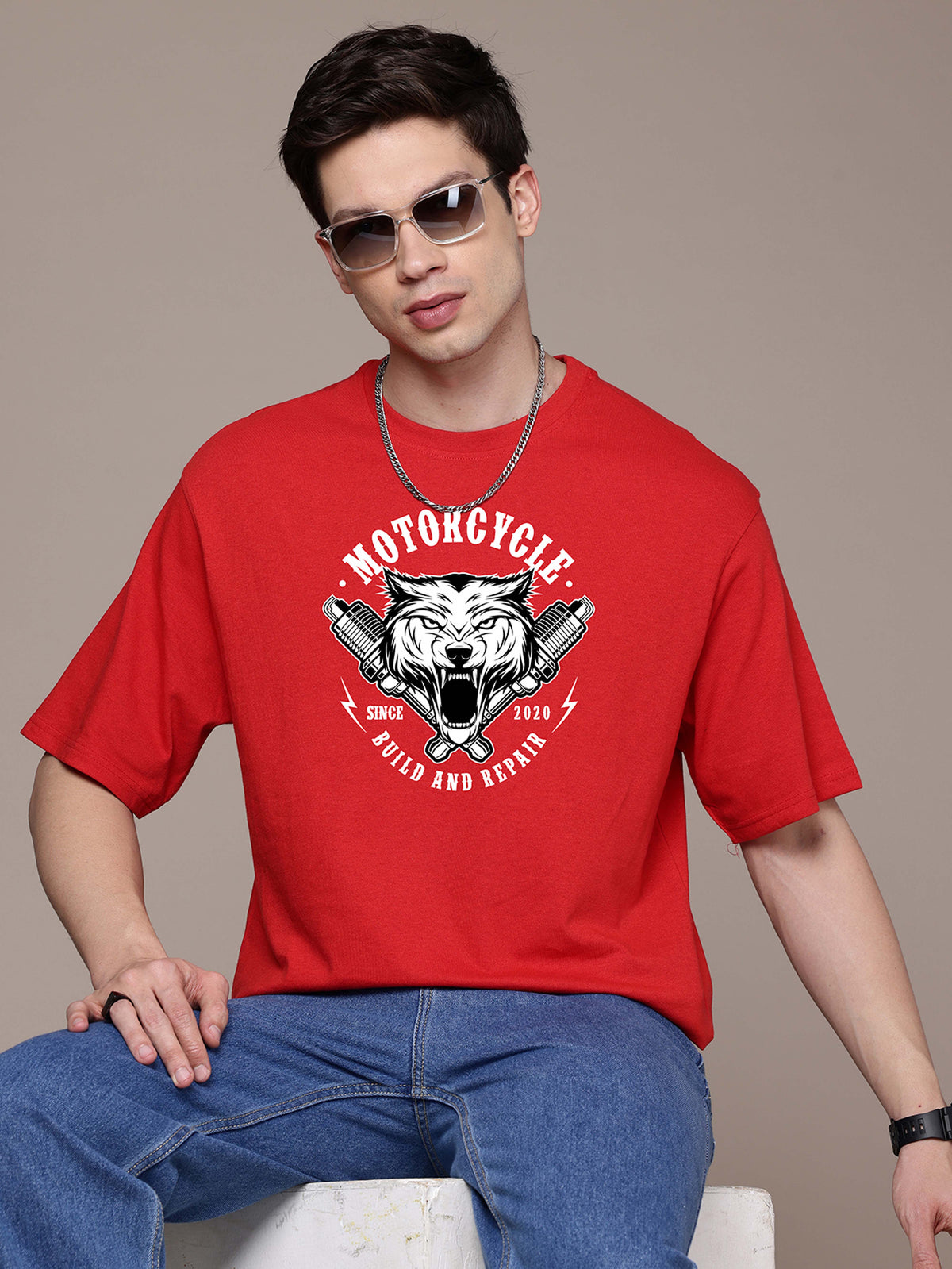 Graphic Oversized Motorcycle Tshirt