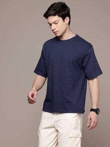 Navy Melange Oversized Tees