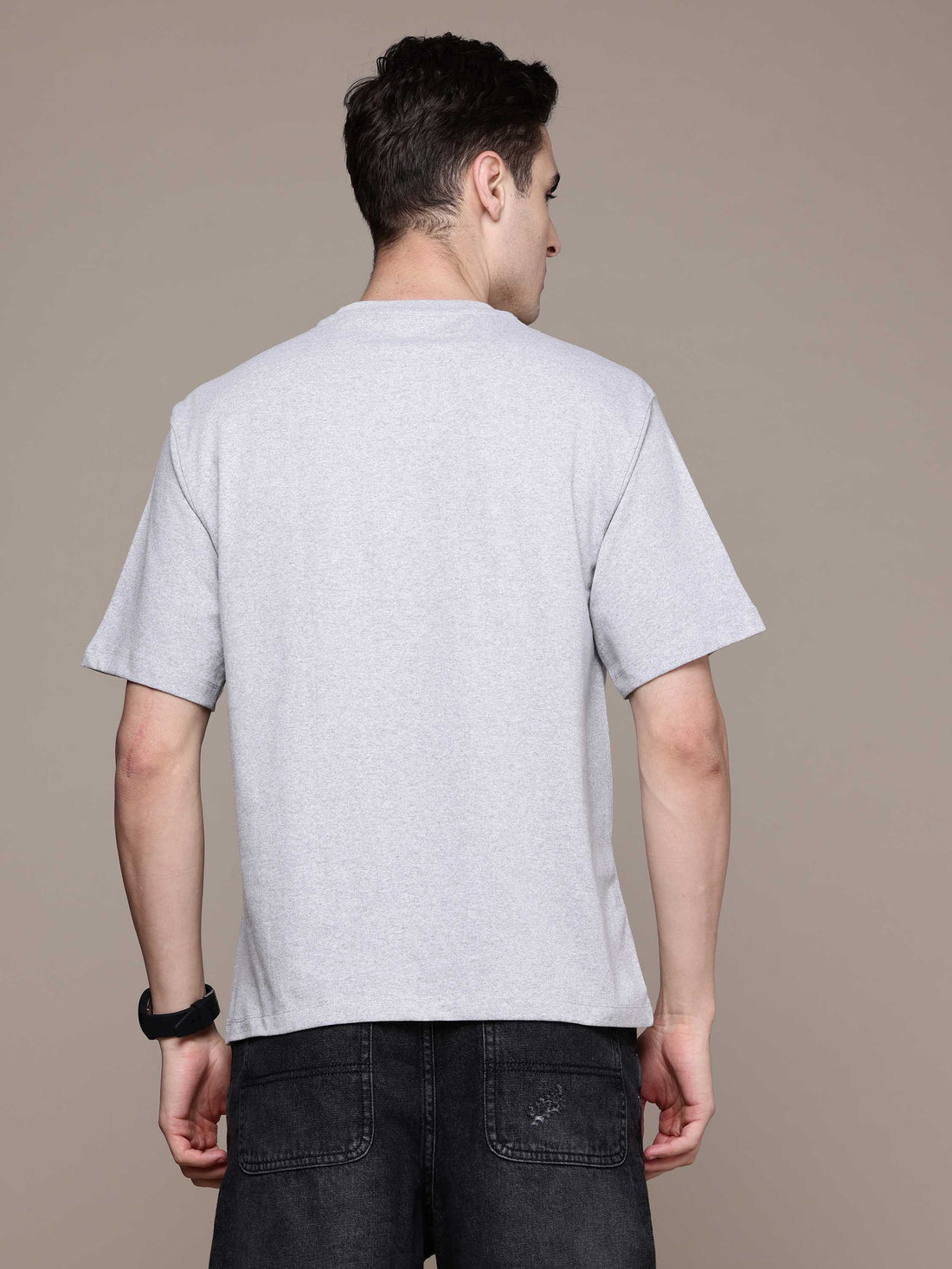 Grey Melange Oversized Tees
