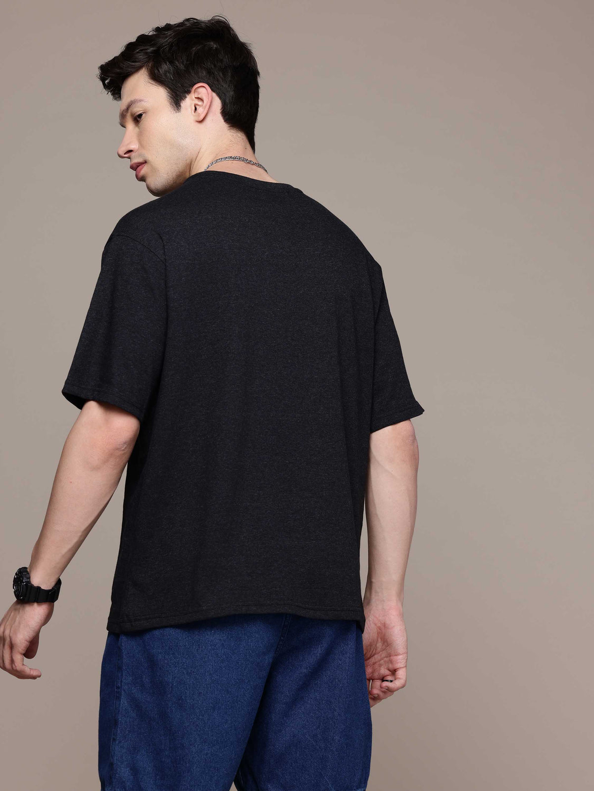 Charcoal Melange Oversized Tees
