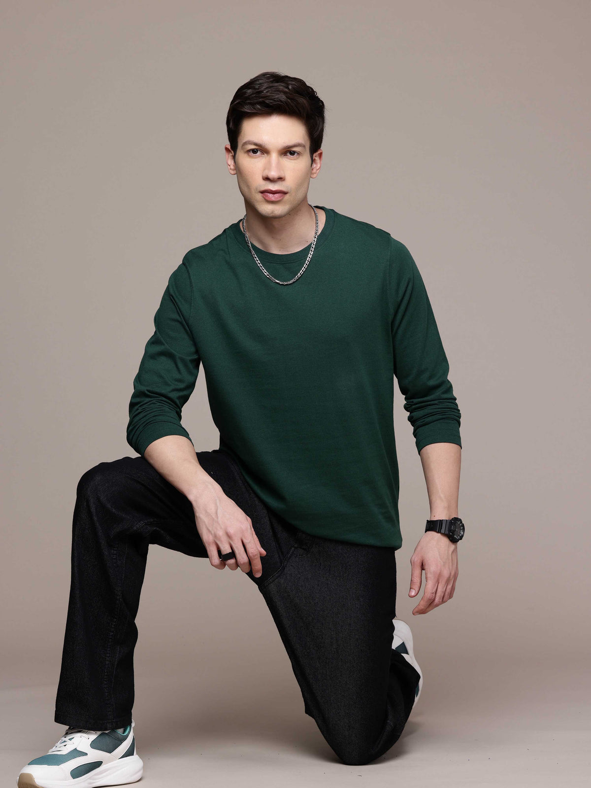 Mens Long Sleeve Bottle Green