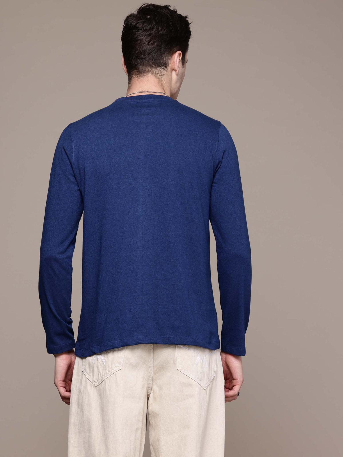 Mens graphic Long Sleeve Airforce Blue T-Shirt