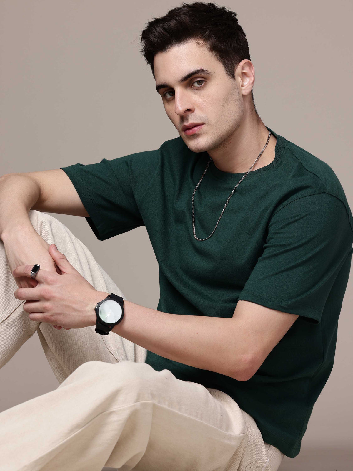 Bottle Green Oversized Tees