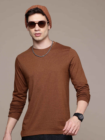 Mens Long Sleeve Mustard Brown