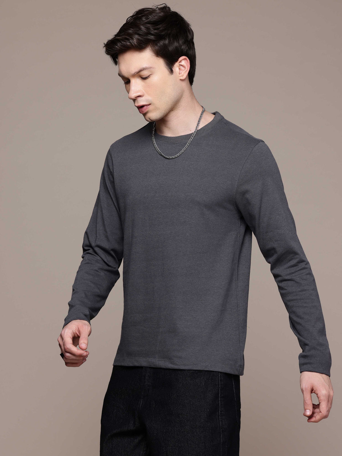 Mens Long Sleeve Steel Grey