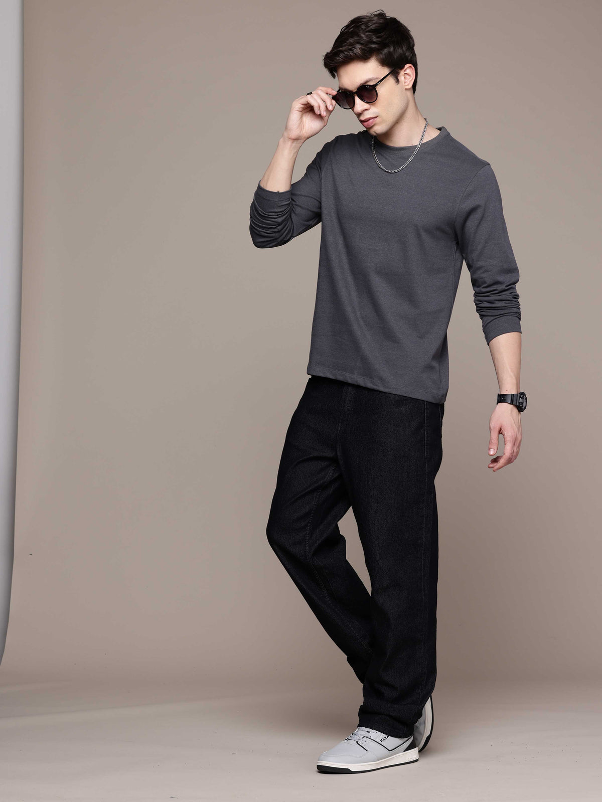 Mens Long Sleeve Steel Grey