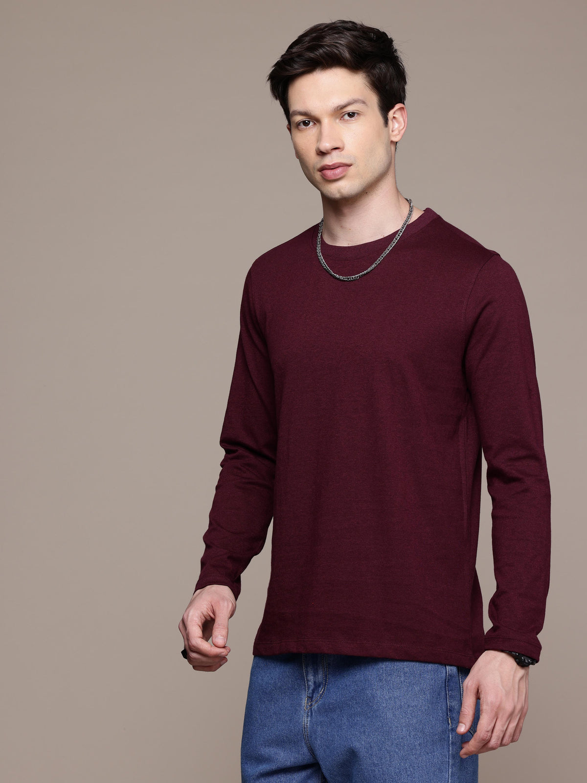 Mens Long Sleeve Burgundy