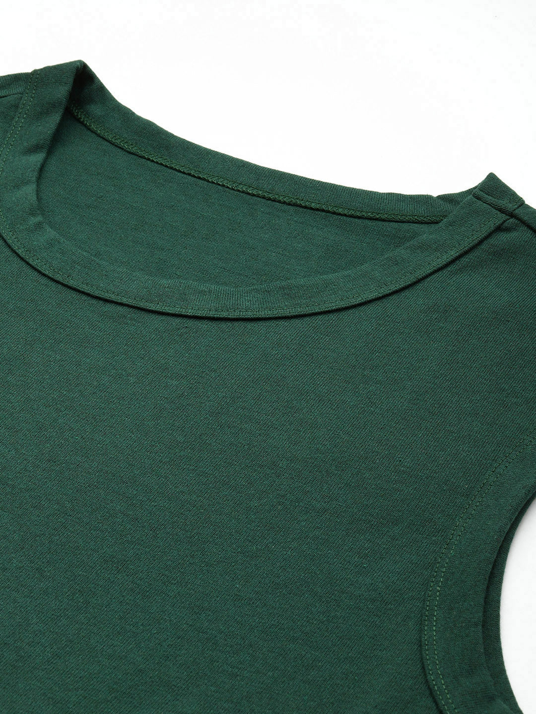 Sleeveless  Bottle Green T-Shirt