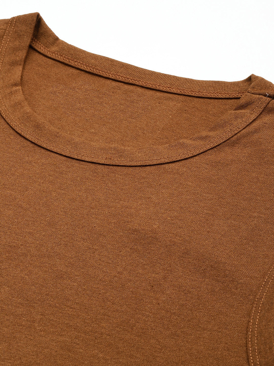Sleeveless  Mustard Brown T-Shirt
