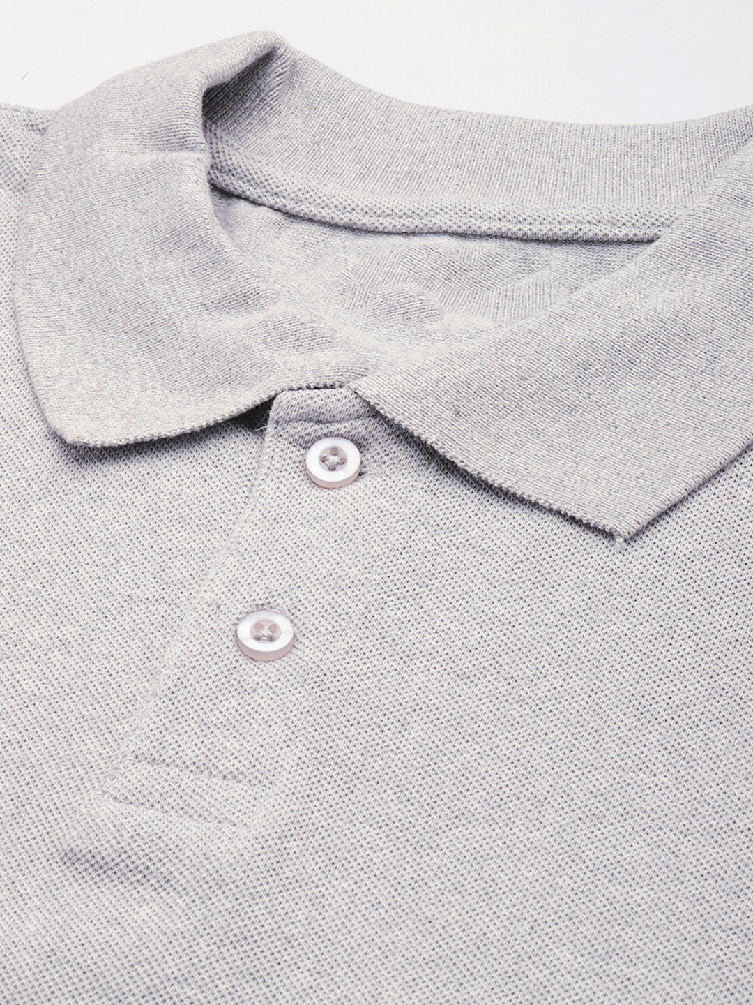 Grey Melange Polo T-Shirt