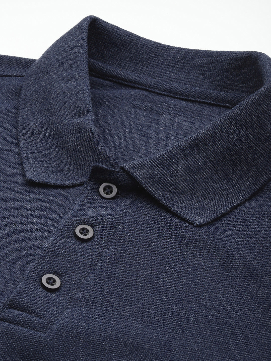 Navy Melange Polo T-Shirt