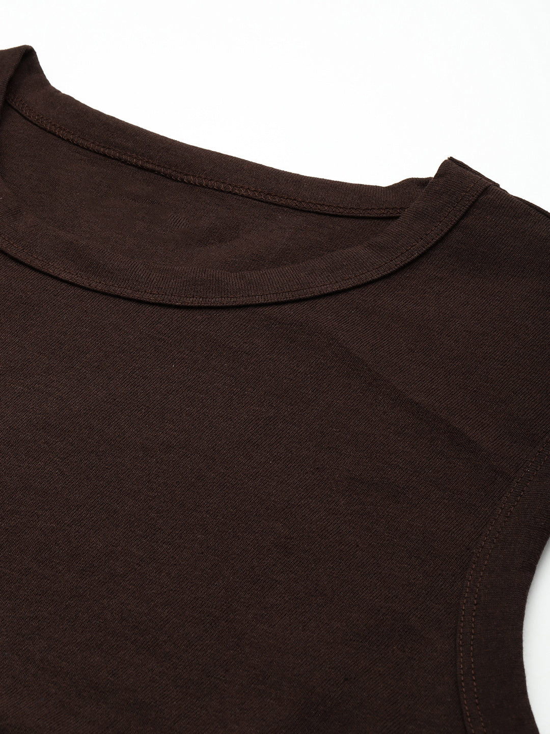 Sleeveless  Coffee Brown  T-Shirt