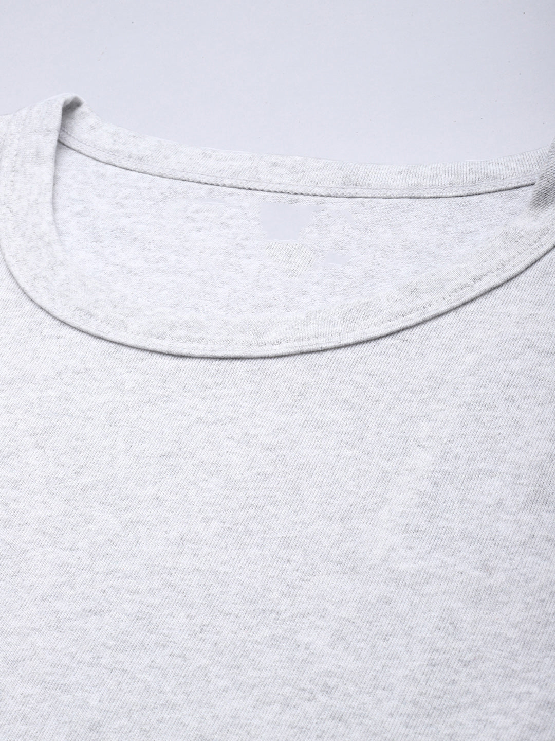 Sleeveless White Melange T-Shirt