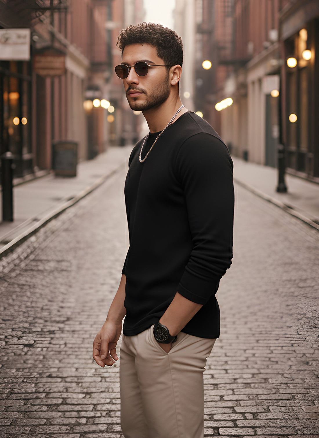 Long Sleeve Black  T-Shirt
