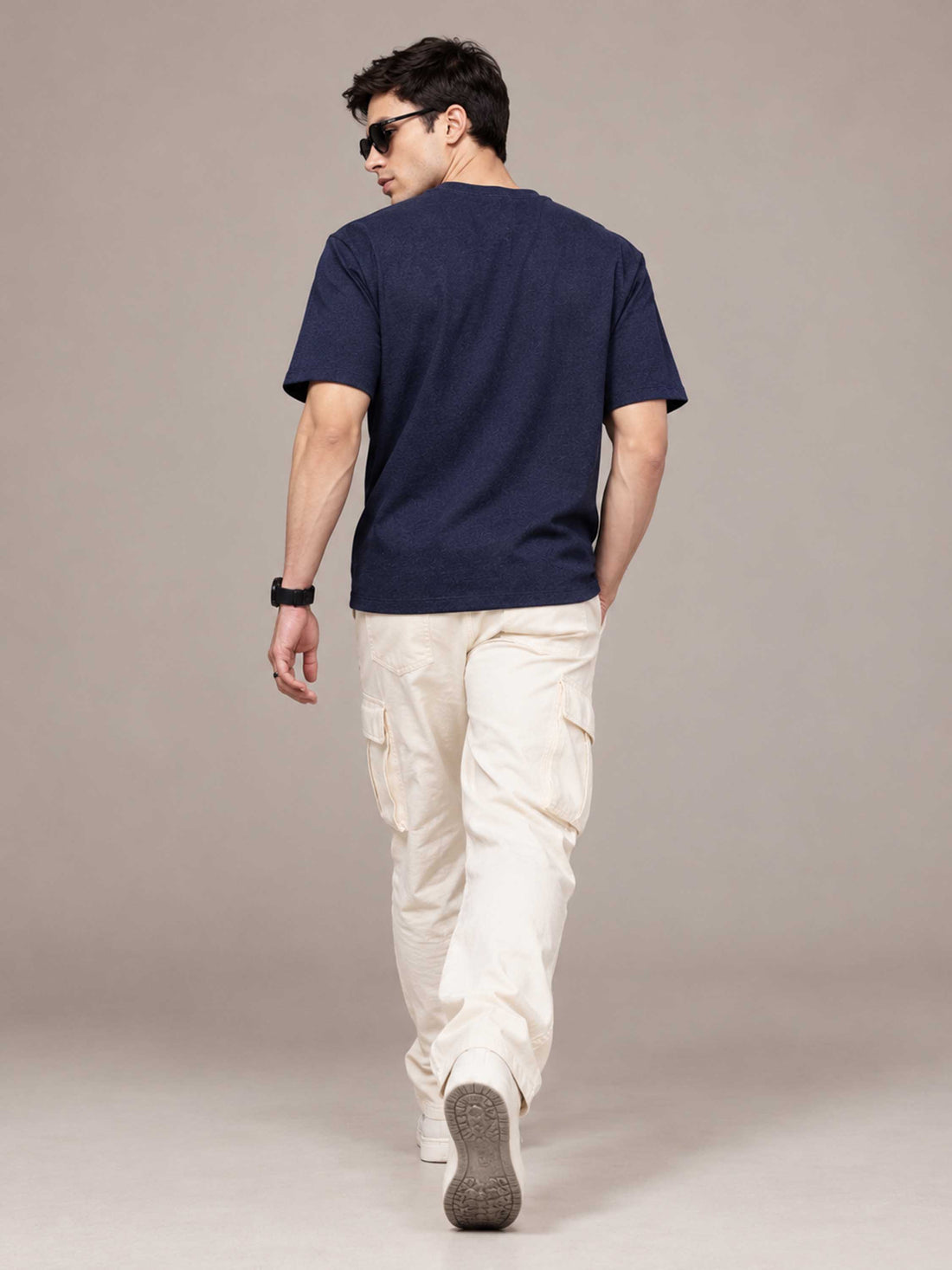 Navy Melange Oversized Tees